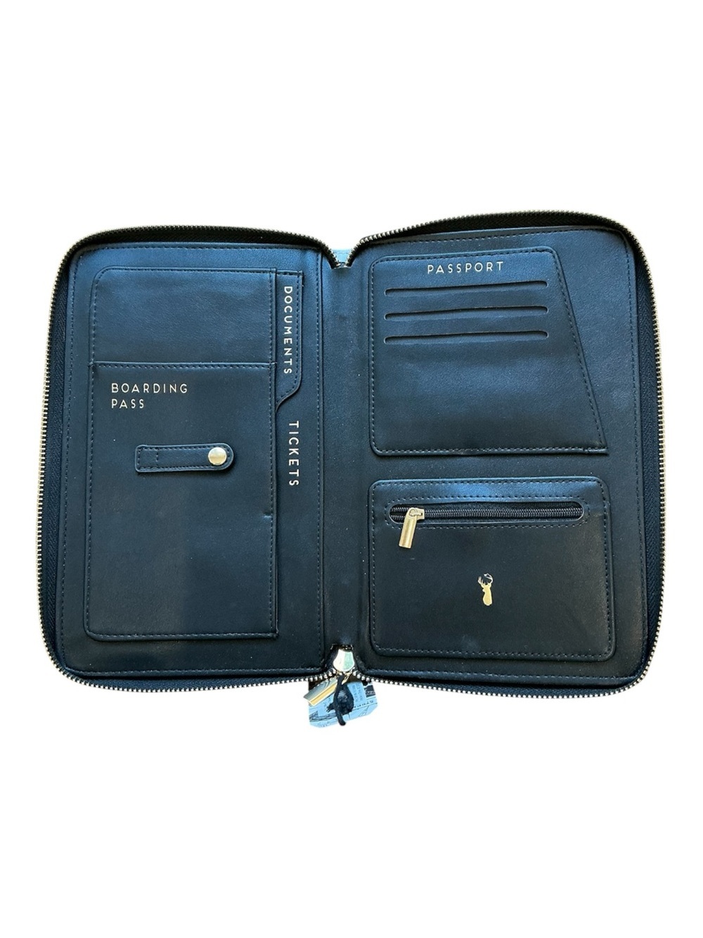 Travel Document Organizer Zip Pouch in Marble Print